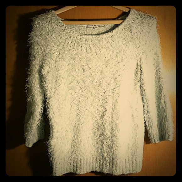 Search for Sanity Mint Green Fuzzy Eyelash Sweater - Picture 2 of 6